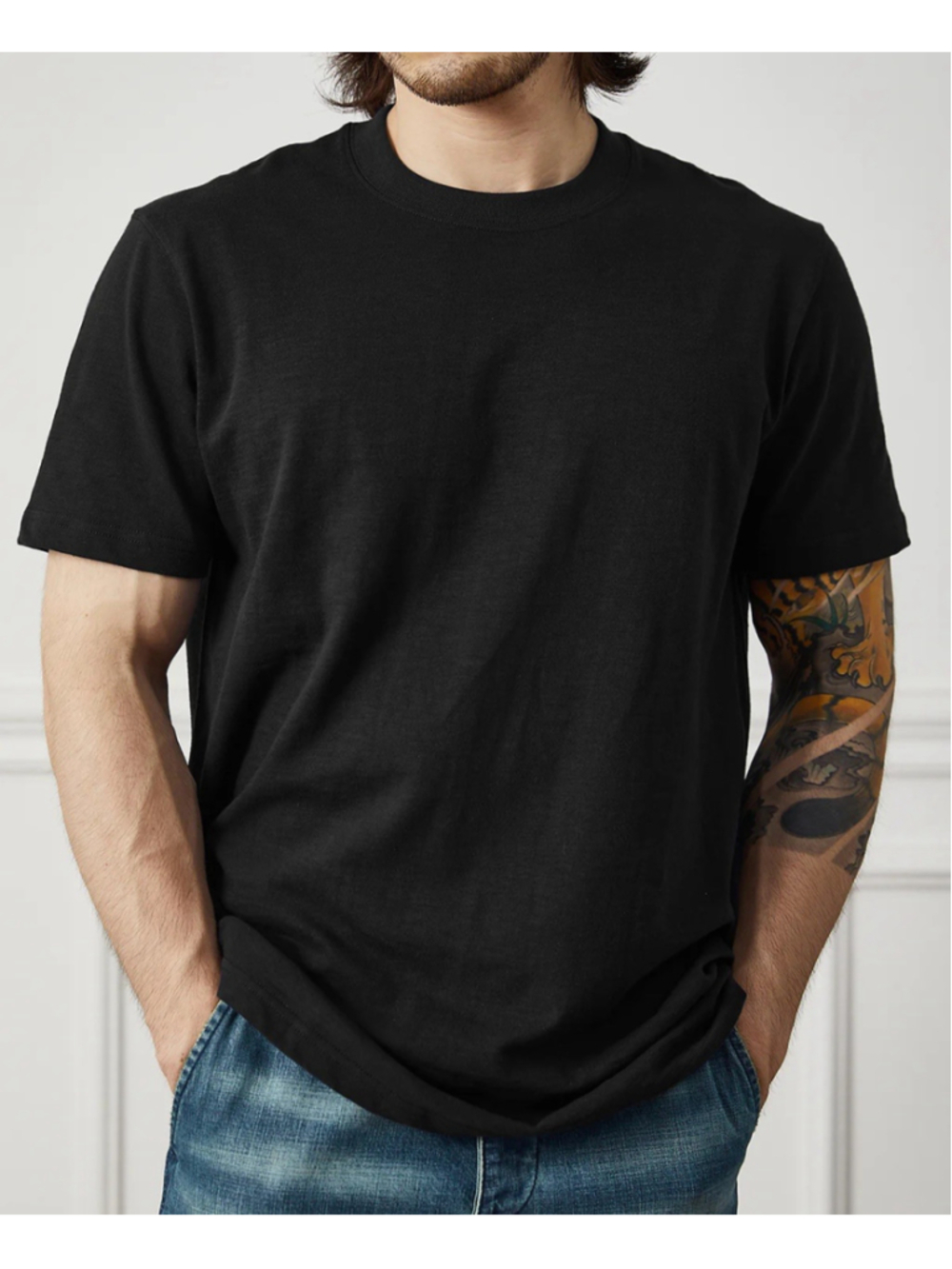 Classic Fit Loopwheel Slub Cotton T-Shirt L